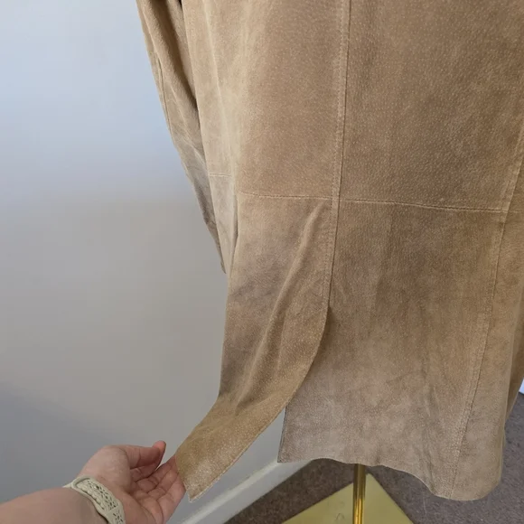 Denim&Co | 2X | Chestnut Washable Suede Button FrontJacket with Pockets - Picture 8 of 11